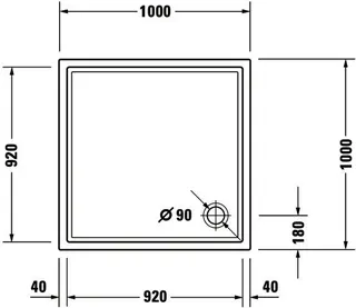 Duravit Starck Slimline Duschwanne Quadratisch 1000x1000x50 mm Weiß Sanitär – Bild 4
