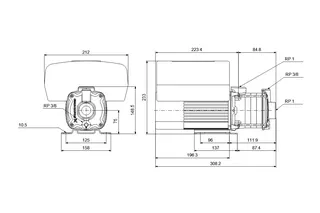 GRUNDFOS Horizontale Kreiselpumpe CME3-3 A-R-A-E-AQQE UADN 1x230V 1,1kW – Bild 2