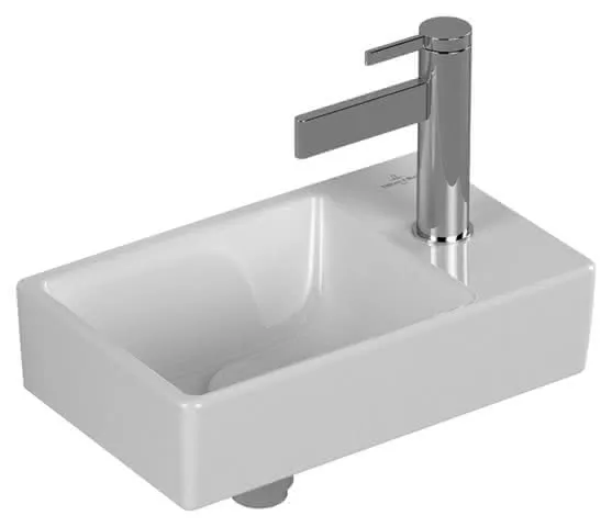 Villeroy & Boch HWB Avento 360x220mm re-eckig BP links 1HL. o. ÜL. Weiß Alpin cplus