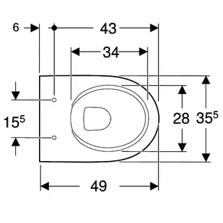 Geberit Renova Compact WWC Tiefspüler Ausld. 49cm, Rimfree, weiß – Bild 5
