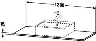 Duravit Massivholzkonsole XSquare,1 Ausschn. 20x1200x550mm, Amerik. Nussbaum massiv – Bild 2