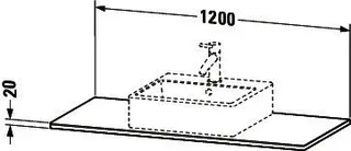 Duravit Massivholzkonsole XSquare,1 Ausschn. 20x1200x550mm, Amerik. Nussbaum massiv – Bild 3