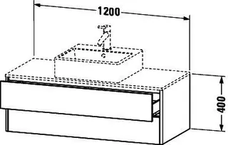 Duravit Waschtisch-Unterbau XSquare, 2 SK, wandh. 400x1200x548mm, Leinen – Bild 2