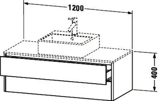 Duravit Waschtisch-Unterbau XSquare, 2 SK, wandh. 400x1200x548mm, Leinen – Bild 3