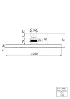 Steinberg Regenbrause 250 mm x 8 mm 100 1686 S, matt black – Bild 2
