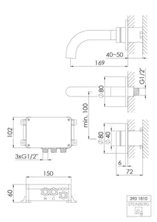 Steinberg iFlow Vollelektron. Wand-Waschtisch-Armatur 390 1810, chrom – Bild 2