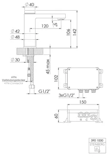 Steinberg iFlow - Vollelektronische Waschtisch-Armatur 390 1000, chrom – Bild 2