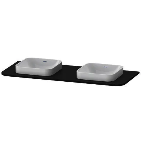Duravit Konsole m.2Aus.HappyD2+,16x1300x550mm Beckenposition b., graphit supermatt