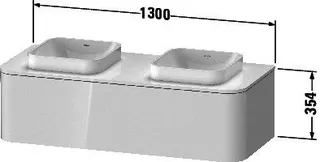 Duravit WTU HappyD2+ wandh.,354x1300x550mm 1Auszug, BP b., graphit supermatt – Bild 2