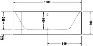 Duravit Happy D.2 Plus Badewanne 1800x800 Vorwand Ang.Acrylver.,RS 2 Pos.L/R,Weiß/Graph.SM – Bild 4
