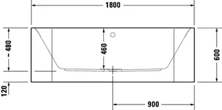 Duravit Happy D.2 Plus Badewanne 1800x800 Vorwand Ang.Acrylver.,RS 2 Pos.L/R,Weiß/Graph.SM – Bild 5