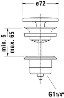 Duravit Schaftventil m.keramischer Ventilabdeckhaube, Weiß – Bild 3