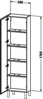 Duravit Hochschrank L-Cube 243x500x1760mm 1 Tür, TA li., graphit matt – Bild 4