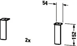 Duravit Sockelfuß Universal 152x44x10 2 Stück, aluminium matt – Bild 3