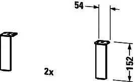 Duravit Sockelfuß Universal 152x44x10 2 Stück, aluminium matt – Bild 4