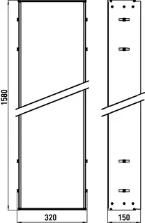 Emco Einbaurahmen asis 300 00011 für Module m. 1584 mm Höhe – Bild 2