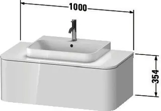 Duravit WTU HappyD2+ wandh.,354x1000x550mm 1Auszug, graphit supermatt f. ASB – Bild 3