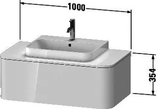 Duravit WTU HappyD2+ wandh.,354x1000x550mm 1Auszug, graphit supermatt f. ASB – Bild 2