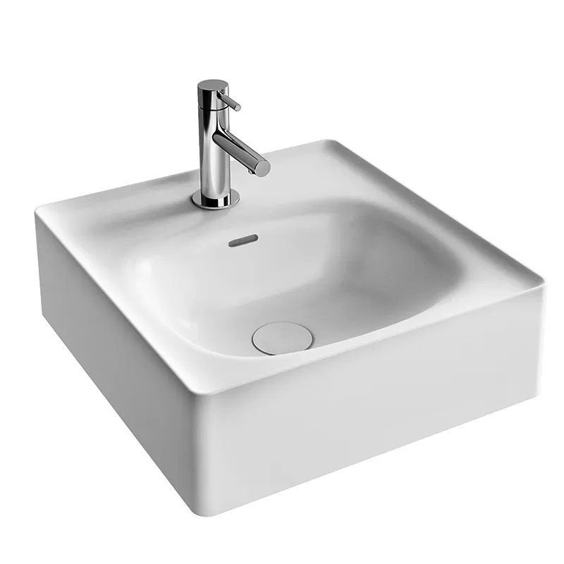VitrA Handwaschbecken Equal 430 x 450 mm Hahnloch Überlaufschlitz Weiß Hochgl. VC