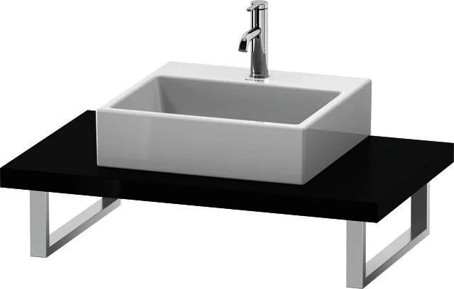 Duravit Konsole variabel L-Cube 1 Ausschn.,45xvarx550,Schwarz Hochglanz