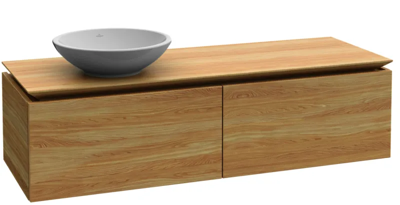 Villeroy & Boch WTUS Legato 1200x380x500mm m. Bel. 2 Ausz. Waschtisch links Arizona Oak