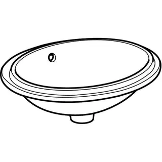 Geberit VariForm Unterbauwaschtisch, oval d:49,5x42cm, o. Hl, mit Überlauf, gl, weiß – Bild 3
