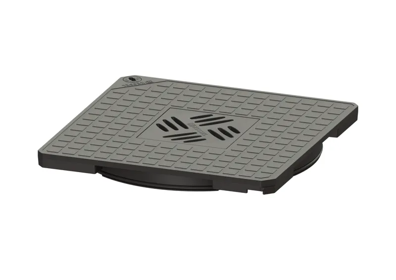 KESSEL-Abdeckplatte schwarz mit Schlitzrost