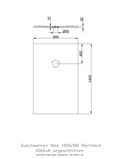 Hoesch Duschwanne Nias 1400x900x30 strukturierte Oberfl. Solique, Weiß – Bild 3