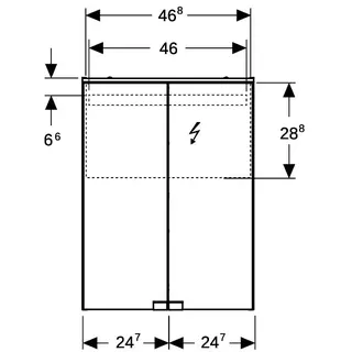 Geberit Option Basic Spiegelschrank m. Beleuchtung 2 Türen 50x67,7x18cm weiß – Bild 4