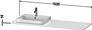 Duravit Happy D.2+ Konsole, mit Ausschnitt, 16x1600x550mm, graphit supermatt – Bild 2