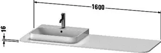 Duravit Happy D.2+ Konsole, mit Ausschnitt, 16x1600x550mm, graphit supermatt – Bild 3