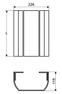 SCHELL Anschlussblende Duschpaneel LINUS L:451-950, gestrahlt, alu-eloxiert – Bild 3