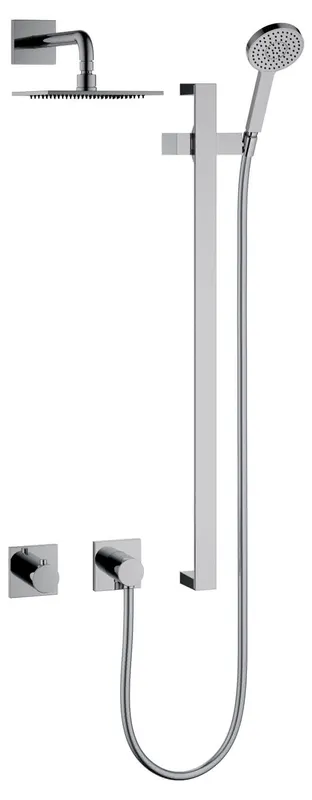 Keuco Brause-Set 10 IXMO Sets 59605, Thermost.,2 Verbraucher, eckig,verchromt