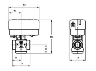 comfort-2-Wege-Zonenventil DN 20 (3/4") ohne Motor IG Kvs-Wert 10,0cbm/h NC – Bild 3