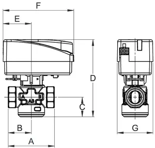 comfort-2-Wege-Zonenventil DN 25 (1") ohne Motor IG Kvs-Wert 11,0cbm/h NC – Bild 5