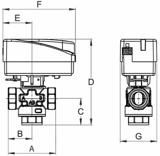 comfort-3-Wege-Zonenventil DN 25 (1") ohne Motor IG Kvs-Wert 8,0cbm/h – Bild 5