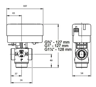 comfort-3-Wege-Zonenventil DN 32 (11/4") ohne Motor IG Kvs-Wert 8,0cbm/h – Bild 2