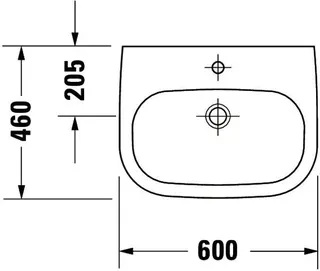 Duravit Waschtisch D-Code Med 600 mm ohne ÜL, mit HLB, 1 HL, weiß – Bild 4