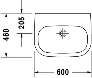 Duravit Waschtisch D-Code Med 600 mm ohne ÜL, mit HLB, ohne HL, weiß – Bild 4