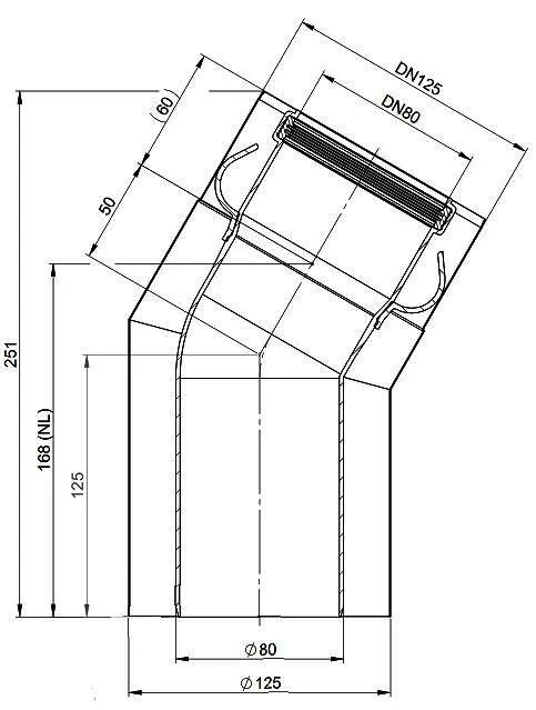 MHG Bogen PP/Edelstahl 30Grad, DN 80/125