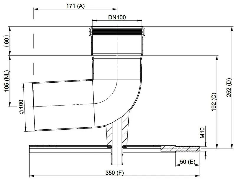 MHG Schachteinführung DN 100 mit Auflager