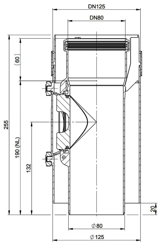MHG Kontrollrohr DN80/125 konzentrisch