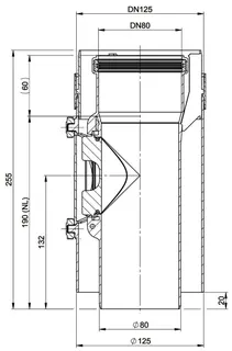 MHG Kontrollrohr DN80/125 konzentrisch