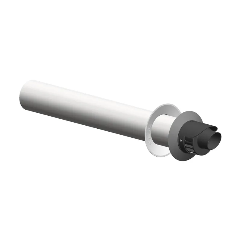 MHG Außenwandanschluss 851mm DN60/100 mit Außen-Innenwandrosette, Windschutz