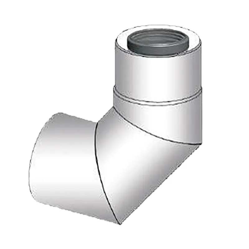 MHG Doppelrohrbog. 87 Grd DN80/125 Aussenwand WhP, weiss