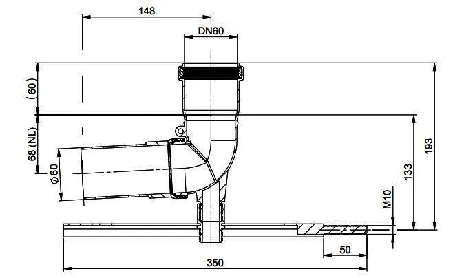 MHG Schachteinführung DN 60 schraubbar mit Auflager