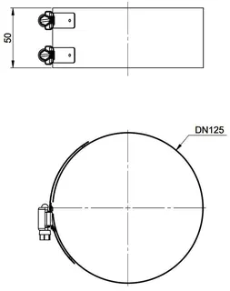MHG Klemmband PP/Edelstahl optional, DN 80/125