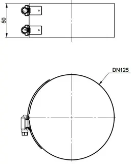 MHG Klemmband DN 125 Aussenwand WhP, weiß,Edelstahl