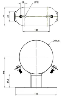 MHG Befestigungs-Set 50, DN 125 Aussenwand WhP, weiß,Edelstahl