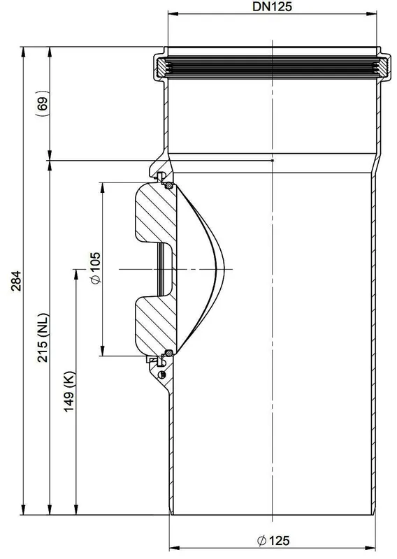 MHG Kontroll-Rohr DN 125 für Abgasleitung Atec